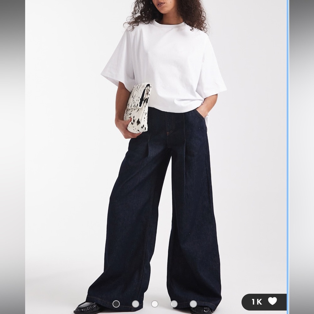 ASOS Dark Blue Wide Leg Jeans